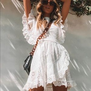 Princess Polly White Dandelion Mini Dress